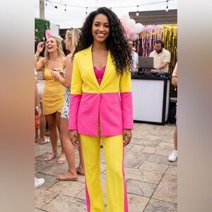 Yellow and Hot Pink Pant Suit - Brand NWT